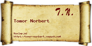 Tomor Norbert névjegykártya