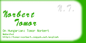 norbert tomor business card